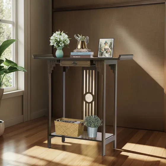 Mesa Consola Recibidor Estilo Oriental De Madera Mesa Altar