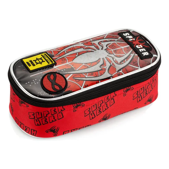 Estojo Infantil Masculino Escolar C/ Patch Aranha Spider 