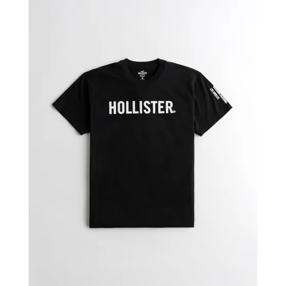 Franela Hollister, Talla Xl, Color Negro, Tasa Bcv