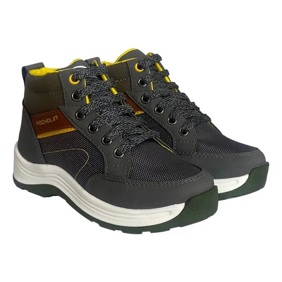 Zapatos Botas Casuales Montañeras Niños Pocholin Titan Gris