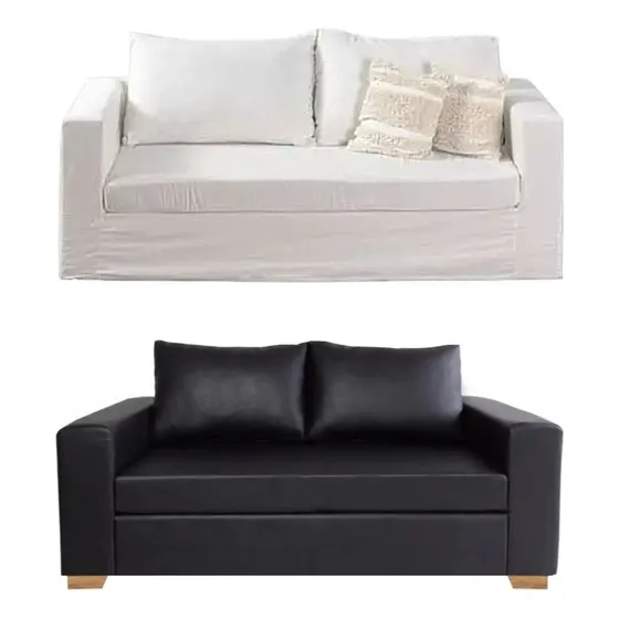 Sillon 2 Cuerpos Premium Ecocuero Talampaya + Funda Tusor