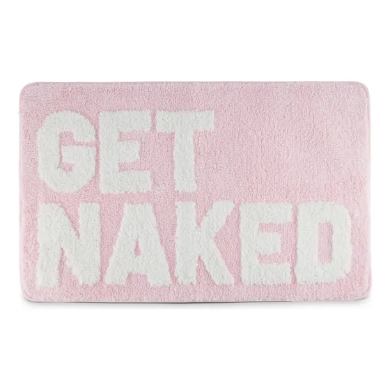 Alfombra Baño Get Naked Bonita Rosa Antideslizante «get