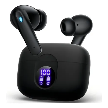 Audífonos Inalámbricos Bluetooth Occiam P91 In Ears Color Negro – Doble Micrófono Cancelación Ruido, 60h Total Playtime, 13mm Drivers Hifi, Anc 30db, 45ms Latencia Baja, Carga Rápida 10min