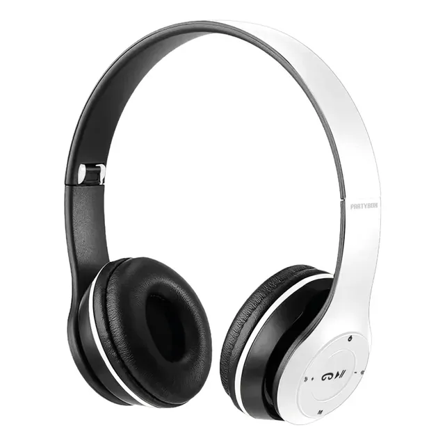 Audífonos Inalámbricos Bluetooth De Diadema Party Box Pb-h66 Blanco