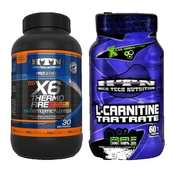 X6 Thermo Fire 60 Caps + Carnitina 60 Caps Htn Combo Quemador