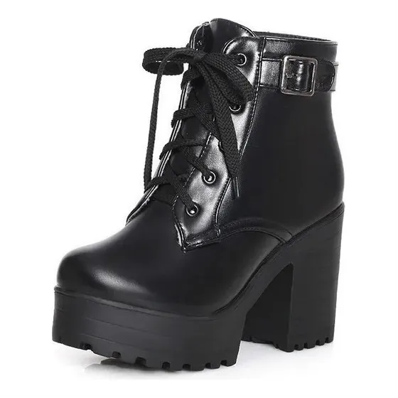 Botas De Tacón Grueso Tipo Muffin Casuales A La Moda