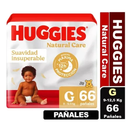 Pañal Huggies Natural Care Maleta Elige Talla M-g-xg-xxg