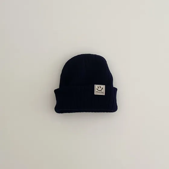 Beanie Cartoons Azul De Lana Suave Para Bebés