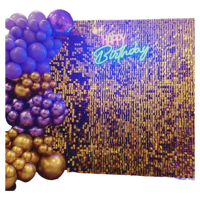 Alquiler Panel Lentejuelas Shimmer Wall Gold Dorado Eventos