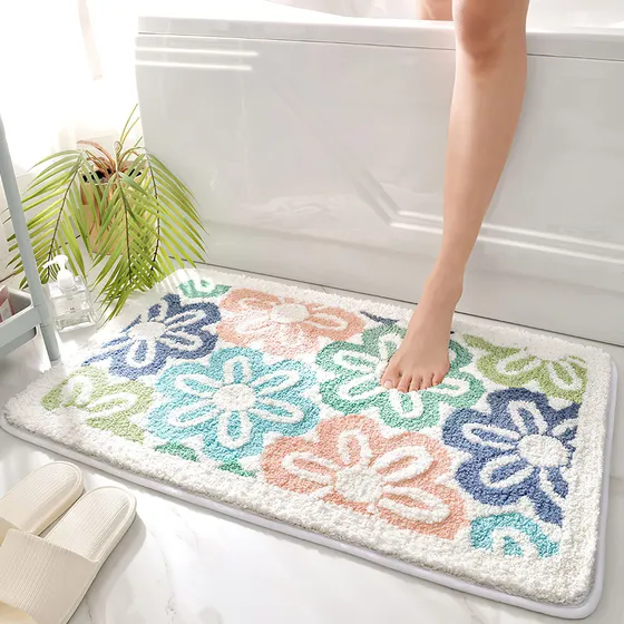 Umcoly Alfombra Baño Floral 20 X 32  Antideslizante Color