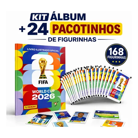 Álbum Oficial Copa Do Mundo 2026 Brochura + 168 Figurinhas