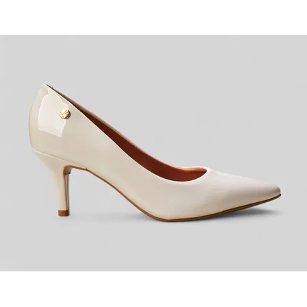 Scarpin Verniz Branco Off Vizzano