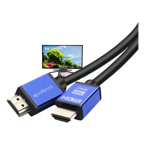 Cable HDMI 2.1 Audeos 8K 60Hz 4K 120Hz 2m HDR Dolby Atmos para PS5 Xbox TV | Cuotas sin interés