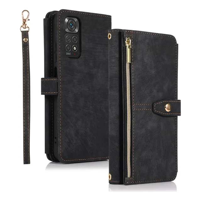 Funda De Piel Tipo Cartera Con Cierre De Cordón Para Xiaomi