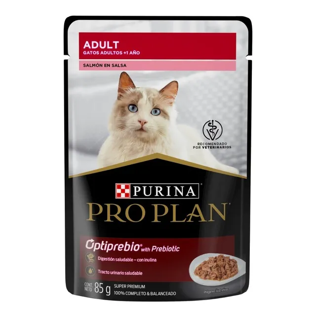 Alimento Pro Plan Optiprebio. Adult para gato adulto de raza mediana sabor salmón de 85 g