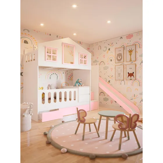 Cama Montessori Con Tobogan Iconhomes