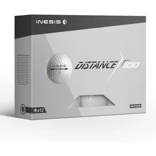 Pelota de golf 100 blanca (juego de 12), color blanco