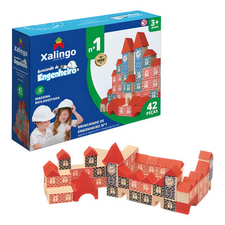Brinquedo Blocos De Montar Brincando De Engenheiro 42 Peças Brinquedo Blocos De Montar Brincando De Engenheiro 42 Peças