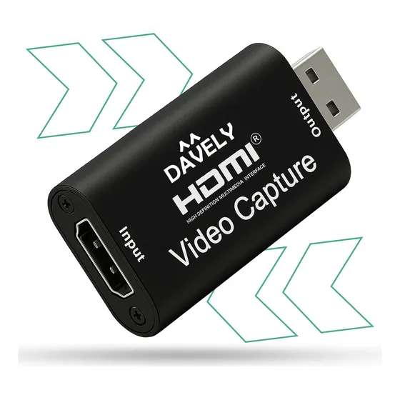 Placa De Captura Hdmi Usb 3.0 Davely Full Hd Live Streaming Gravação Gamer Conversor Video Plug Play Console Video Game