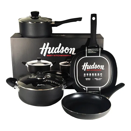 Juego Ollas Sarten Bifera 26 Cm Hudson Teflón Antiadherente