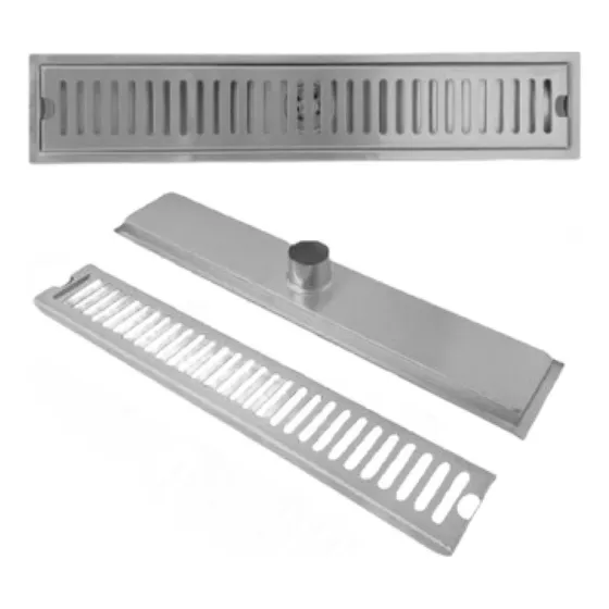 Rejilla Centro Piso Desagüe Baño Drenaje Rectangular 50x10cm