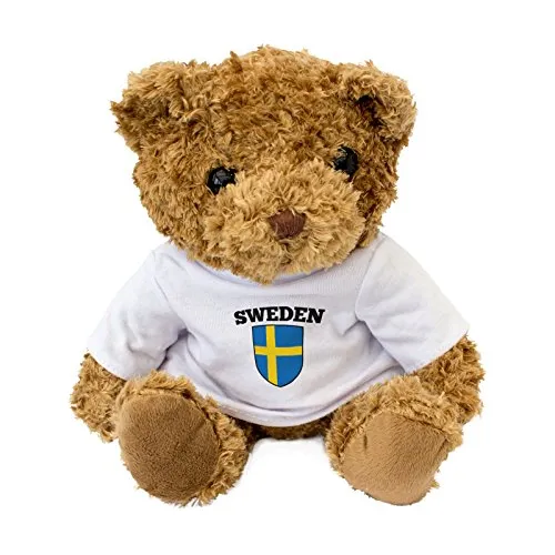 Nuevo - Bandera De Sueco - Oso De Peluche - Tierna Y Zfh63