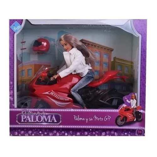 Muñeca Paloma Con Su Moto Gp El Duende Azul Art 6813