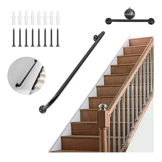 Barandal De Escalera Negra De 201cm Barandal Pasamanos