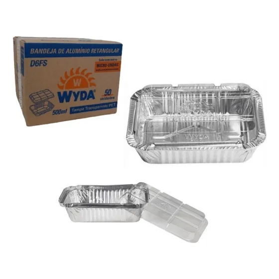 Marmitex Tampa Pet D6fs 500ml Cx C/ 50 Cor Tampa Transparente