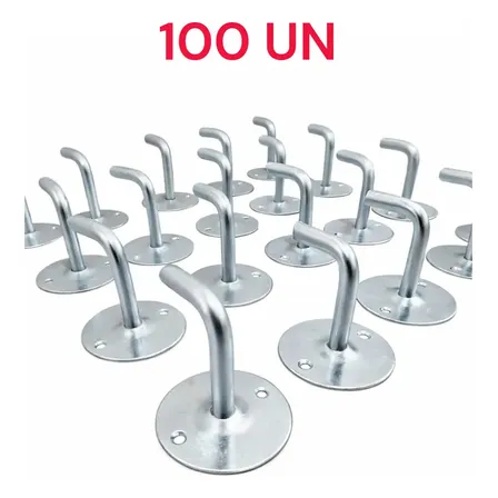 Suporte De Corrimão 75 Mm Kit 100 Un Aço Marca Nautic