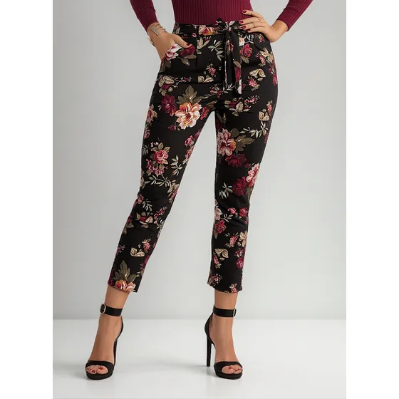 Pantalon Flowers Negro Para Mujer Croydon