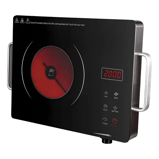 Cocina Electrica Infrarroja De 1 Hornilla Roja