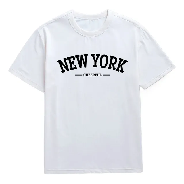 Camiseta Masculina De Verão Com Emblema Big Apple