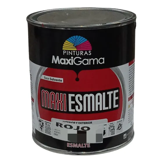 Pintura Esmalte Color Rojo, 1/4 Galon, Marca Maxigama.
