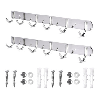 Gancho Perchero Set 2 Perchero Pared Acero Inox 6 Ganchos Gancho Perchero Set 2 Perchero Pared Acero Inox 6 Ganchos