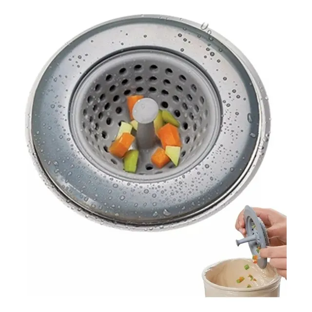 Coladera Atrapa Desperdicios Fregadero Tarja Cocina Color Gris