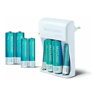 Carregador De Pilhas Aa/aaa + 8 Pilhas Multilaser - Cb093 Carregador De Pilhas Aa/aaa + 8 Pilhas Multilaser - Cb093