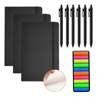3 Libretas Para Encuadernación + 6 Plumas + Notas Adhesivas 3 Libretas Para Encuadernación + 6 Plumas + Notas Adhesivas