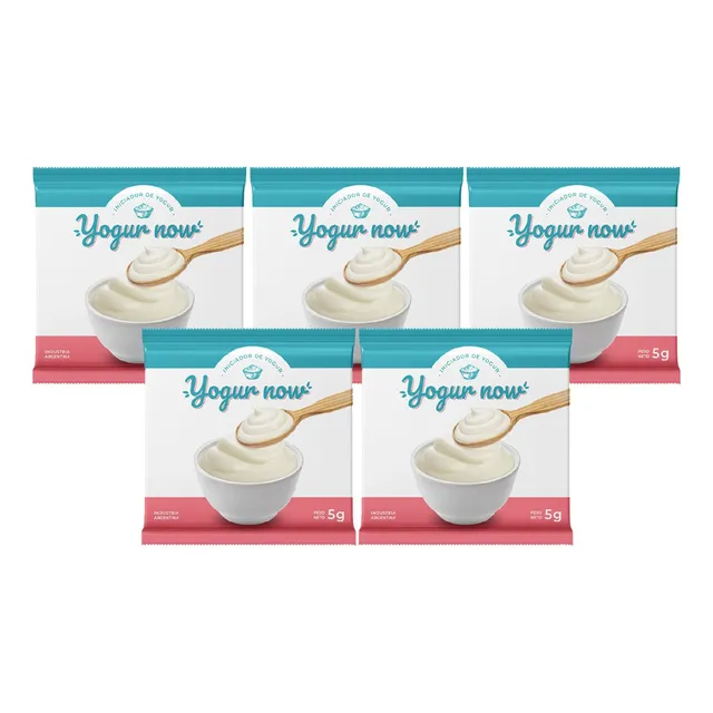 Iniciador Fermento Probioticos Para Yogurt Yogur Now Pack X5
