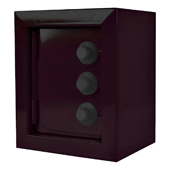 Mini Cofre Porta Moedas Com Tres Segredos Em Aço Fercar Cor Preto
