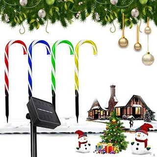 Juego De 4 Luces De Bastón De Caramelo De Navidad, Luces Sol Juego De 4 Luces De Bastón De Caramelo De Navidad, Luces Sol