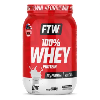 Whey Protein 100% Concentrado Pote 900g Sabor Leite - Ftw Whey Protein 100% Concentrado Pote 900g Sabor Leite - Ftw