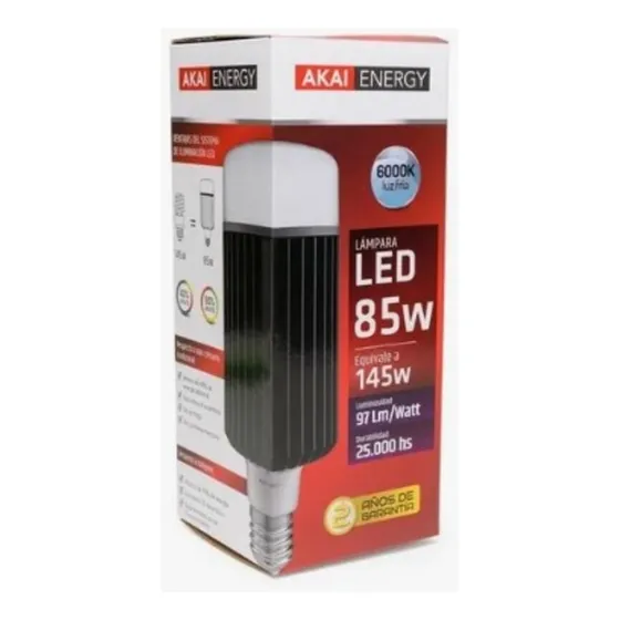 Lámpara Led Serie T85w 6000k E40 Akai 3506 8200lm