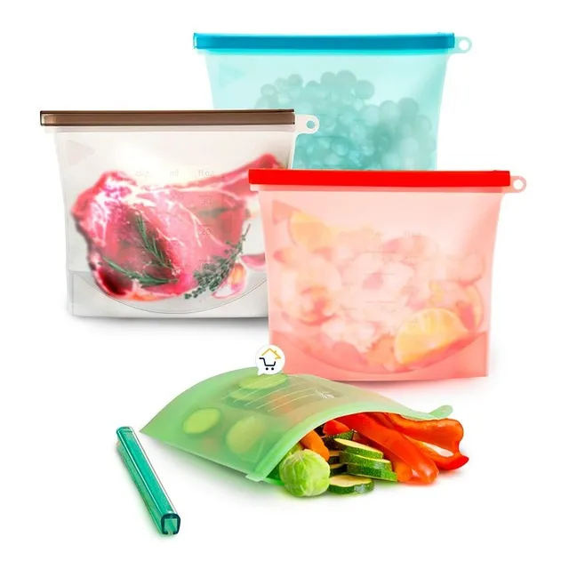 Bolsa Silicona Hermética Reutilizable Alimento 1000ml He0232