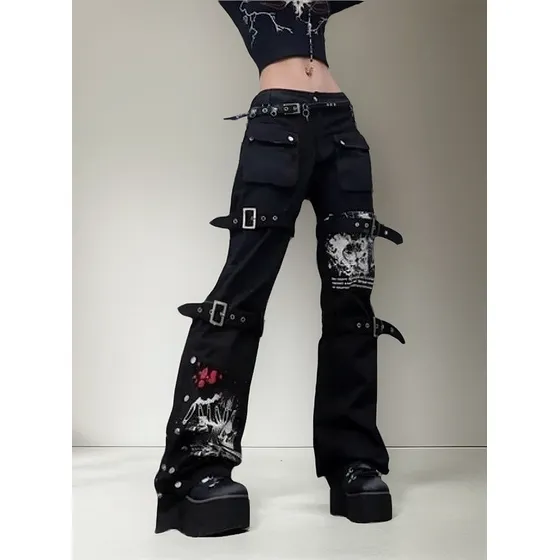 Vaqueros Punk Gothic Para Mujer