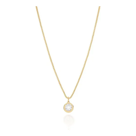 Gargantilha Rommanel Ponto De Luz 40cm Justa Banhado 532005 Cor Dourado