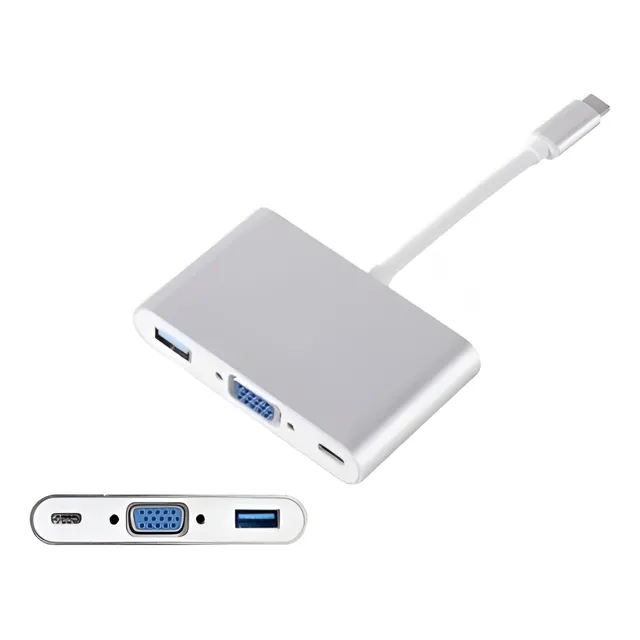 Cable Adaptador Hub Usb C A Usb 3.0 Vga Usb C