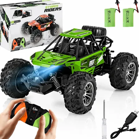 Carrinho Controle Remoto De Liga Monster Truck Anticolisão Verde Racing Car