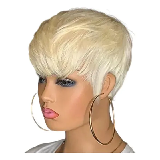 Peluca De Cabello Natural 100% Humano Pixie #613