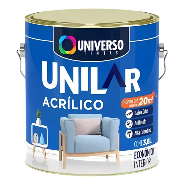 Tinta Acrílica Rende Muito 3,6l Antimofo Parede Teto Cores